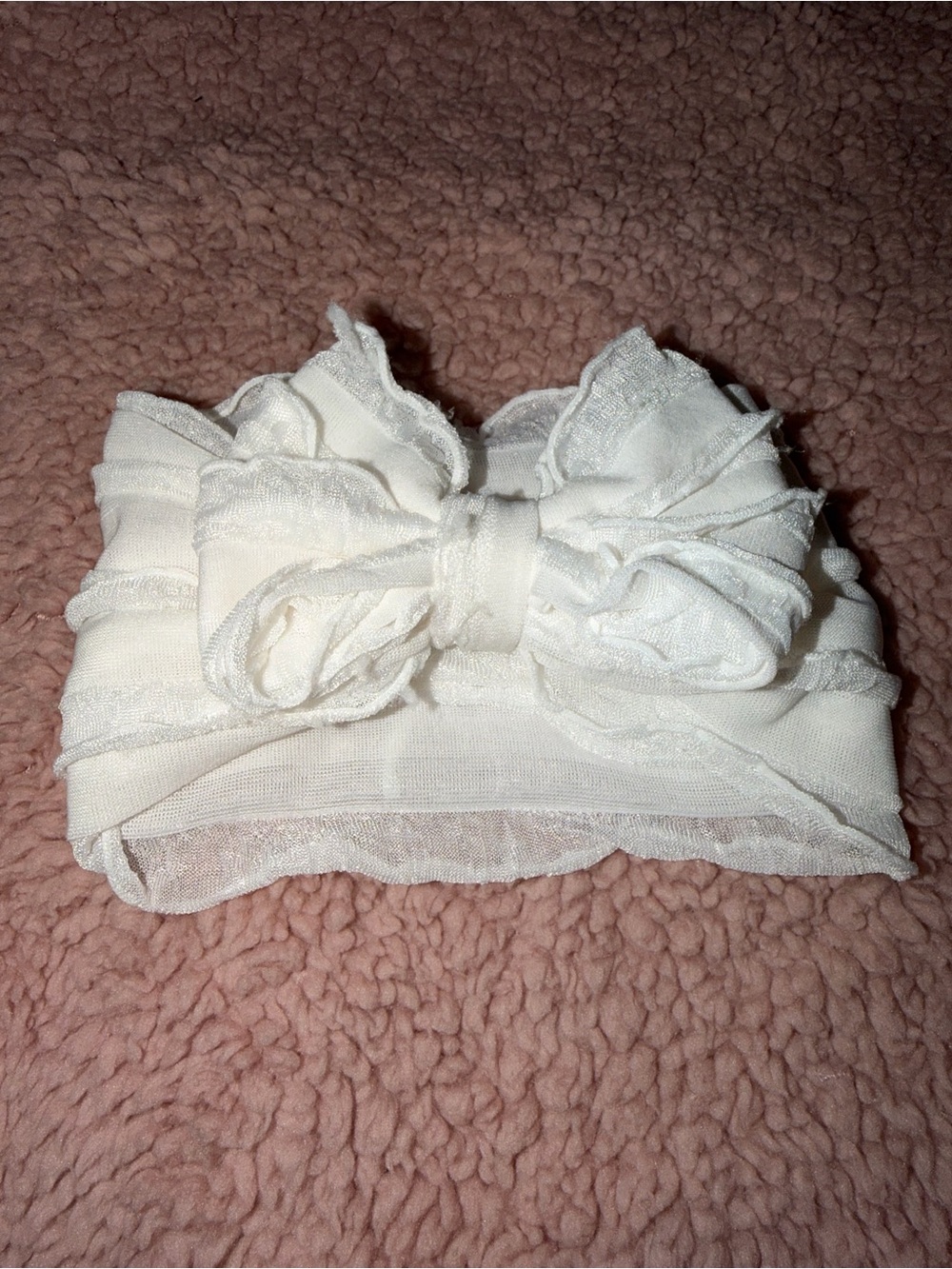 Cream Bow Headband for Kids - Soft Fabric Hair Accessory